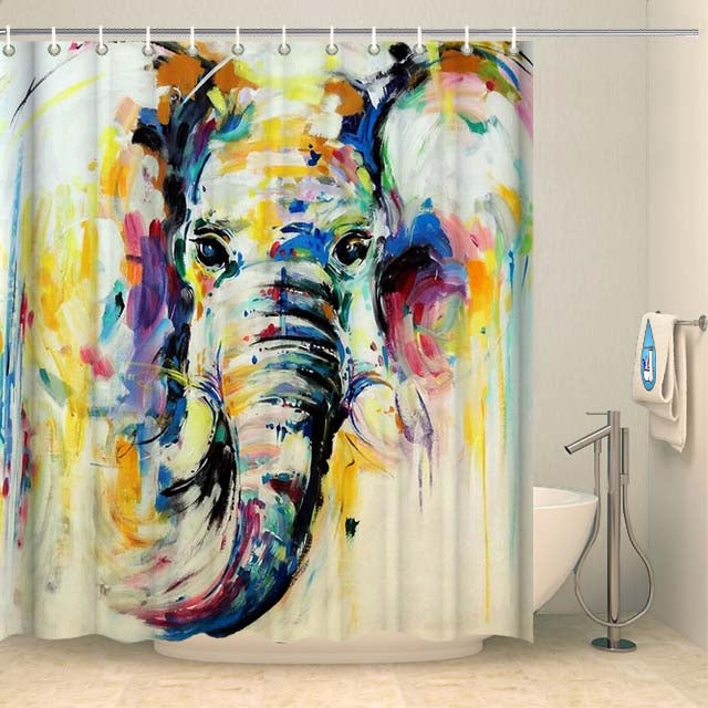 Rideau de douche éléphant acrylique Rideau de douche ou de baignoire Coco-Rideaux 