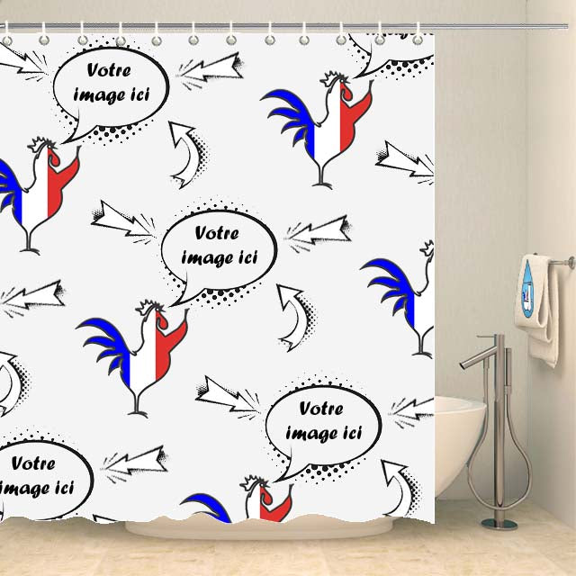 Rideau de douche personnalisé Rideau de douche ou de baignoire Coco-Rideaux L180xH200 - Dimension standard