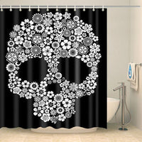 Thumbnail for Rideau de douche tête de mort fleurie Rideau de douche ou de baignoire Coco-Rideaux 