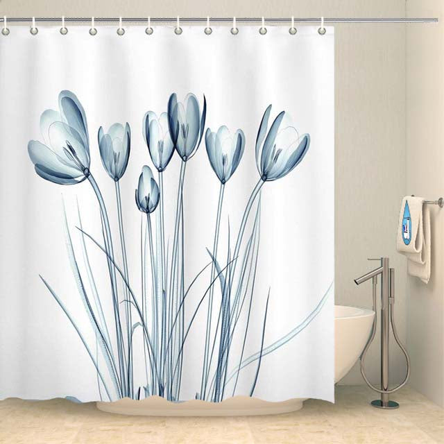 Rideau de douche à fleurs bosquet de tulipes Rideau de douche ou de baignoire Coco-Rideaux 