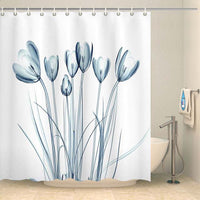 Thumbnail for Rideau de douche à fleurs bosquet de tulipes Rideau de douche ou de baignoire Coco-Rideaux 