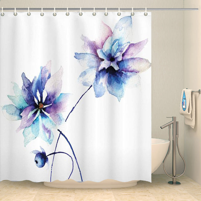 Rideau de douche à fleurs pivoines aquarelle Rideau de douche ou de baignoire Coco-Rideaux 