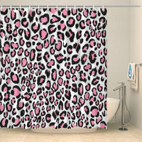 Thumbnail for Rideau de douche à motif léopard noir et rose Rideau de douche ou de baignoire Coco-Rideaux 