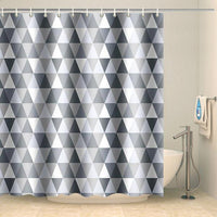 Thumbnail for Rideau de douche à motif triangulaire Rideau de douche ou de baignoire Coco-Rideaux 