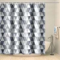 Thumbnail for Rideau de douche à motif triangulaire Rideau de douche ou de baignoire Coco-Rideaux 