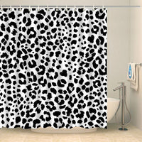 Thumbnail for Rideau de douche à motifs léopard noir et blanc Rideau de douche ou de baignoire Coco-Rideaux 