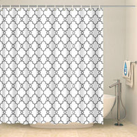 Thumbnail for Rideau de douche à motifs quatre-feuilles blanc Rideau de douche ou de baignoire Coco-Rideaux 