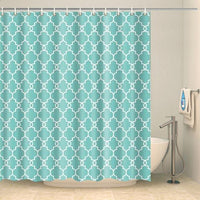 Thumbnail for Rideau de douche à motifs quatre-feuilles turquoise Rideau de douche ou de baignoire Coco-Rideaux 