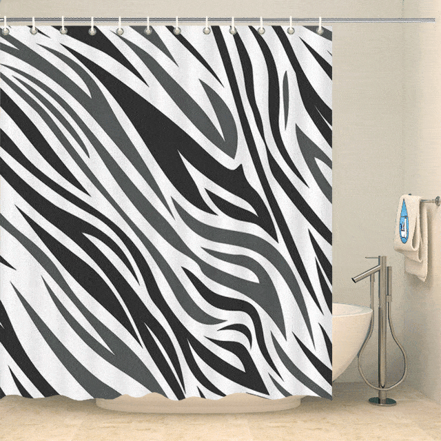 Rideau de douche à motifs zébrés Rideau de douche ou de baignoire Coco-Rideaux 