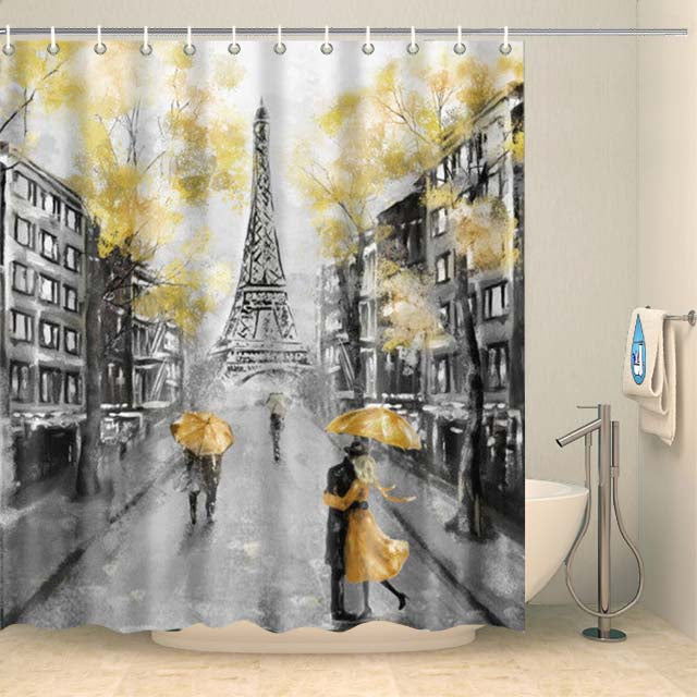 Rideau de douche amoureux dans Paris Rideau de douche ou de baignoire Coco-Rideaux 