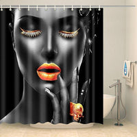 Thumbnail for Rideau de douche artistique femme noire Rideau de douche ou de baignoire Coco-Rideaux 