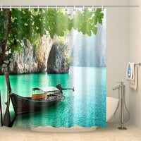 Thumbnail for Rideau de douche baie tropicale paradisiaque Rideau de douche ou de baignoire Coco-Rideaux 
