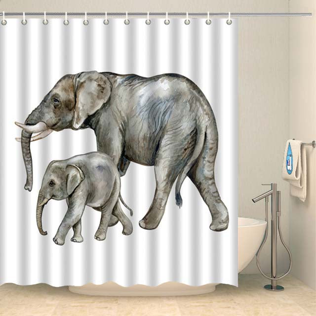 Rideau de douche bébé éléphant Rideau de douche ou de baignoire Coco-Rideaux 