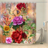 Thumbnail for Rideau de douche bouquet de fleurs Rideau de douche ou de baignoire Coco-Rideaux 