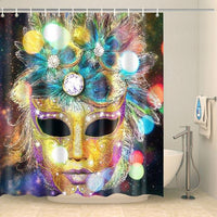 Thumbnail for Rideau de douche carnaval plumes multicolores Rideau de douche ou de baignoire Coco-Rideaux 