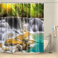 Thumbnail for Rideau de douche cascade au coeur de la forêt Rideau de douche ou de baignoire Coco-Rideaux 