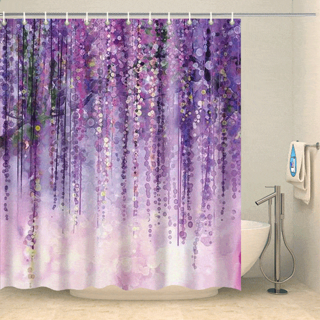 Rideau de douche cascade florale Rideau de douche ou de baignoire Coco-Rideaux 