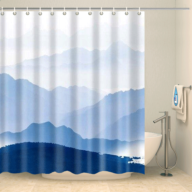 Rideau de douche chaîne de montagnes Rideau de douche ou de baignoire Coco-Rideaux 