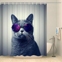 Thumbnail for Rideau de douche chat aux lunettes de soleil Rideau de douche ou de baignoire Coco-Rideaux 