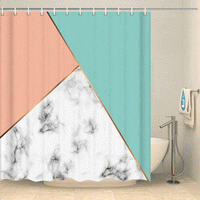 Thumbnail for Rideau de douche chic marbre rose et vert Rideau de douche ou de baignoire Coco-Rideaux 