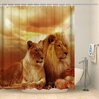 Thumbnail for Rideau de douche couple lion et lionne Rideau de douche Coco-Rideaux 