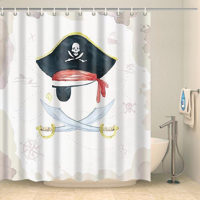 Rideau de douche dangereux pirate Rideau de douche ou de baignoire Coco-Rideaux 