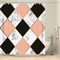 Thumbnail for Rideau de douche design losanges marbre Rideau de douche ou de baignoire Coco-Rideaux 