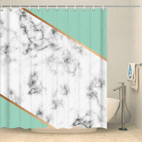 Thumbnail for Rideau de douche design marbre et vert Rideau de douche ou de baignoire Coco-Rideaux 