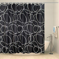 Thumbnail for Rideau de douche design noir et blanc Rideau de douche ou de baignoire Coco-Rideaux 