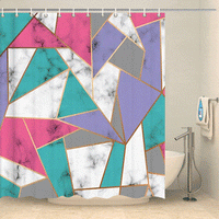 Thumbnail for Rideau de douche design triangles multicolores Rideau de douche ou de baignoire Coco-Rideaux 