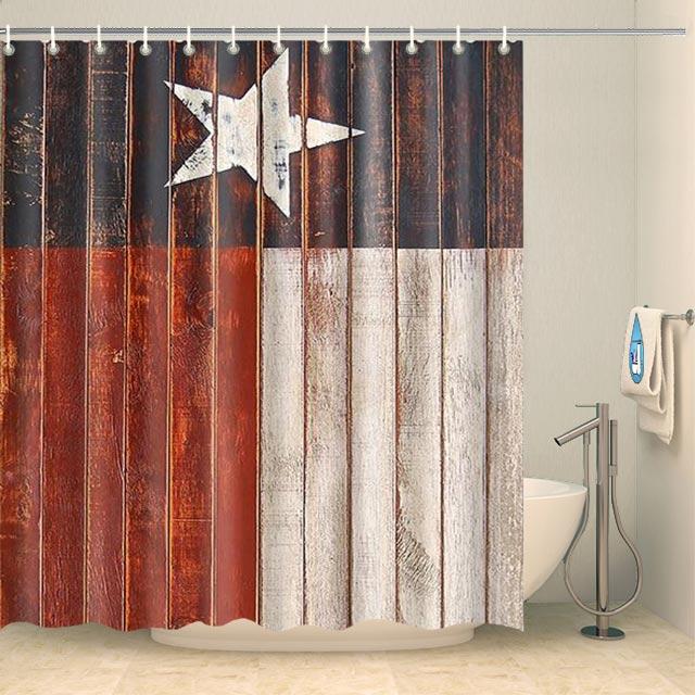 Rideau de douche drapeau Texas vintage Rideau de douche ou de baignoire Coco-Rideaux 