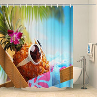 Thumbnail for Rideau de douche drôle ananas en vacances Rideau de douche ou de baignoire Coco-Rideaux 
