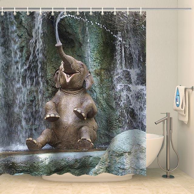 Rideau de douche drôle d'éléphant joueur Rideau de douche ou de baignoire Coco-Rideaux 