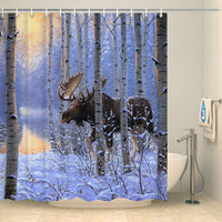 Thumbnail for Rideau de douche élan et neige Rideau de douche ou de baignoire Coco-Rideaux 