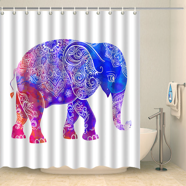 Rideau de douche éléphant artistique Rideau de douche ou de baignoire Coco-Rideaux 