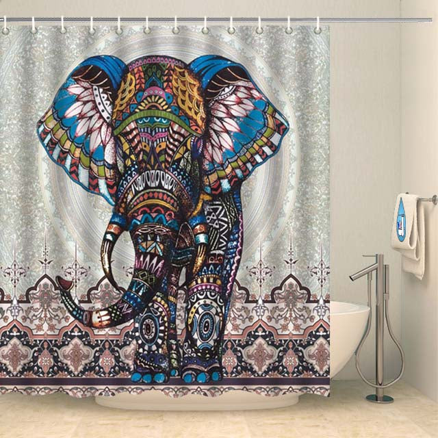 Rideau de douche éléphant mandala indien Rideau de douche ou de baignoire Coco-Rideaux 