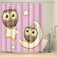 Thumbnail for Rideau de douche enfant chouettes craquantes Rideau de douche ou de baignoire Coco-Rideaux 