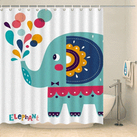 Thumbnail for Rideau de douche enfant éléphant coloré Rideau de douche ou de baignoire Coco-Rideaux 