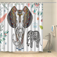 Thumbnail for Rideau de douche famille éléphants Rideau de douche ou de baignoire Coco-Rideaux 