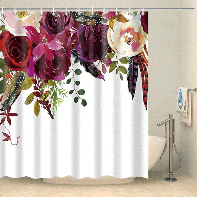 Rideau de douche feu artifice floral Rideau de douche ou de baignoire Coco-Rideaux 