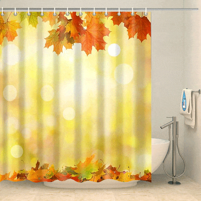 Rideau de douche feuillage d'automne Rideau de douche ou de baignoire Coco-Rideaux 
