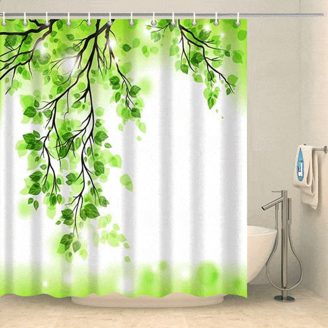Rideau de douche feuillage verdoyant Rideau de douche ou de baignoire Coco-Rideaux 