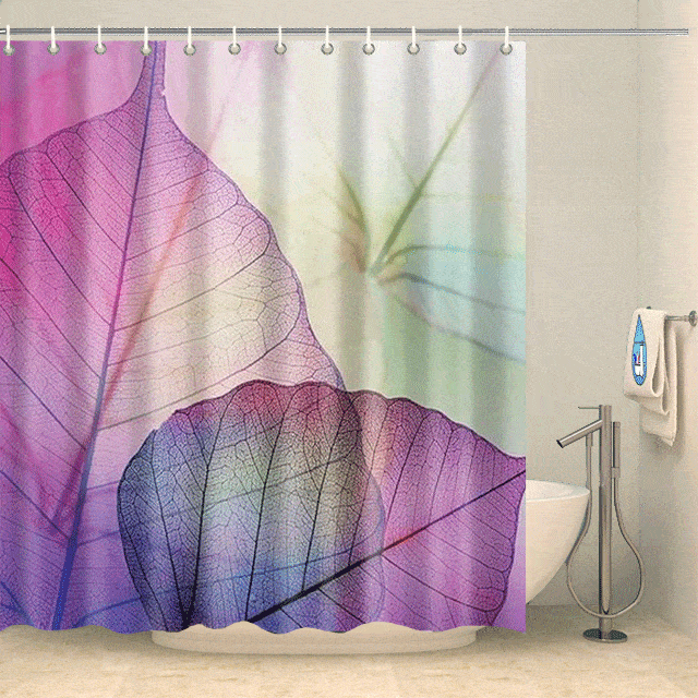 Rideau de douche feuilles transparentes Rideau de douche ou de baignoire Coco-Rideaux 