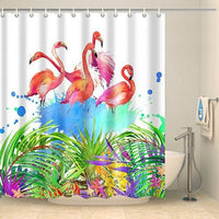 Thumbnail for Rideau de douche flamants roses artistiques Rideau de douche ou de baignoire Coco-Rideaux 
