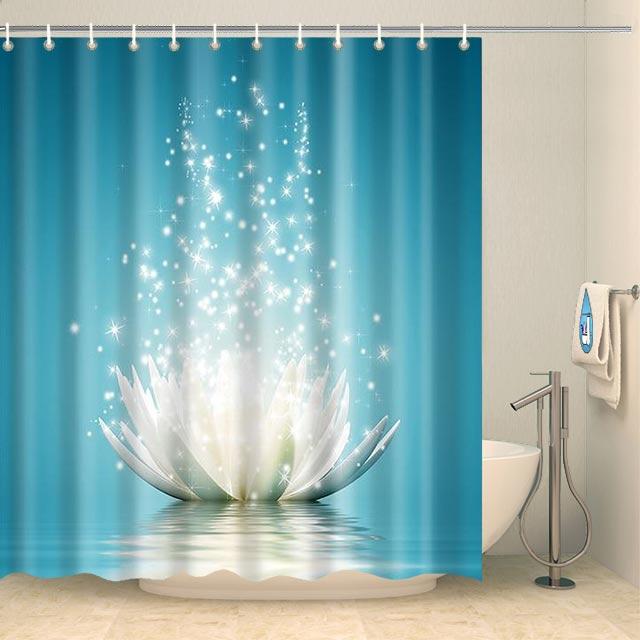 Rideau de douche fleur de lotus scintillante Rideau de douche ou de baignoire Coco-Rideaux 