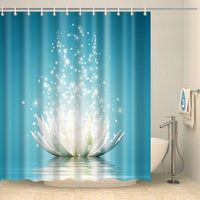Thumbnail for Rideau de douche fleur de lotus scintillante Rideau de douche ou de baignoire Coco-Rideaux 