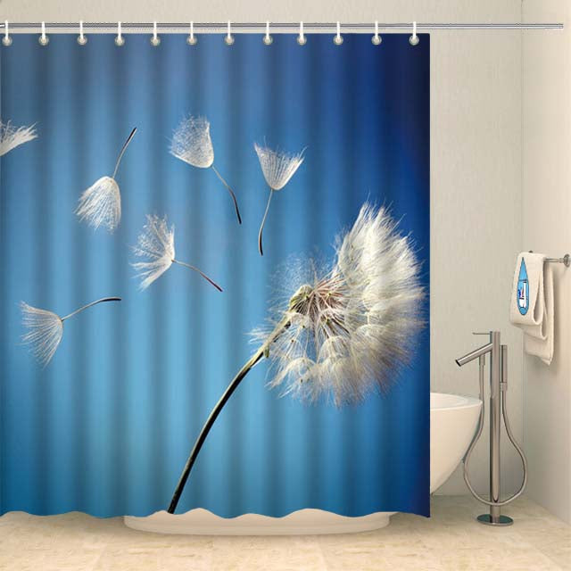 Rideau de douche fleur de pissenlit Rideau de douche ou de baignoire Coco-Rideaux 