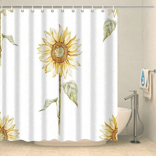 Rideau de douche fleur du soleil Rideau de douche ou de baignoire Coco-Rideaux 