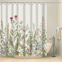 Thumbnail for Rideau de douche fleurs des prairies Rideau de douche ou de baignoire Coco-Rideaux 