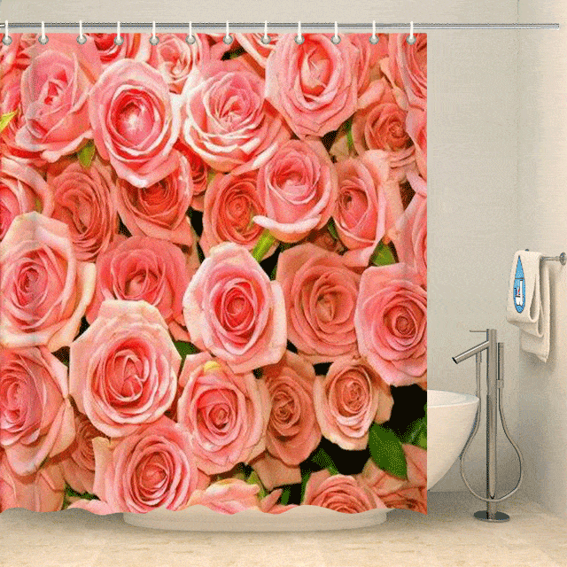 Rideau de douche fleurs tapis de roses Rideau de douche ou de baignoire Coco-Rideaux 